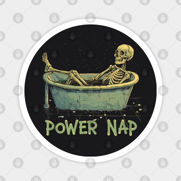 Power Nap Skeleton Magnet by DankFutura